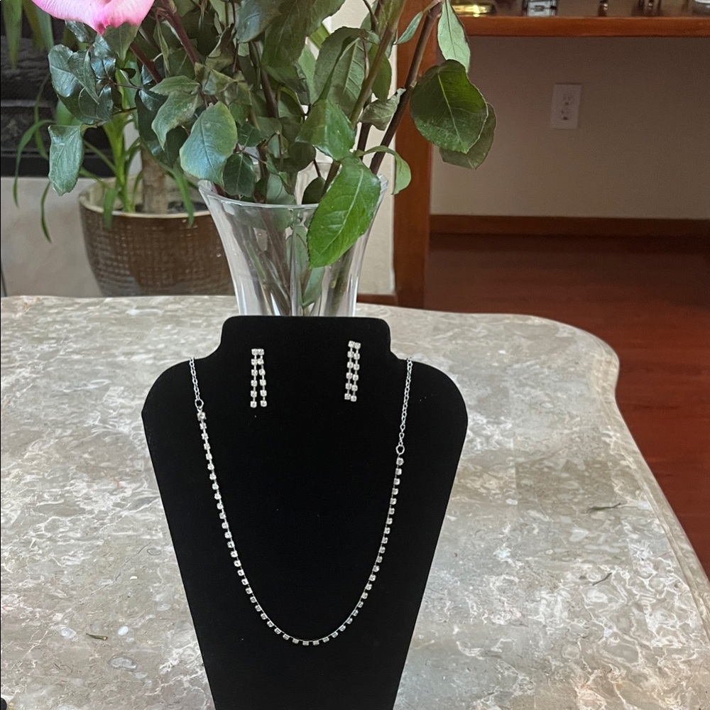 Elegant Silver Necklace and Earring Set